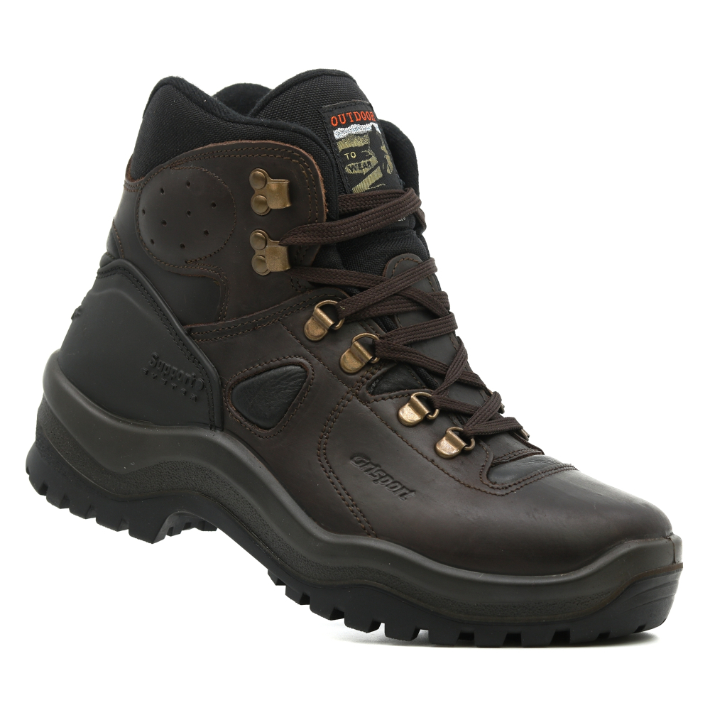 detail GRISPORT Sherpa hnedá pánska kožená outdoorová obuv s membránou Gritex®