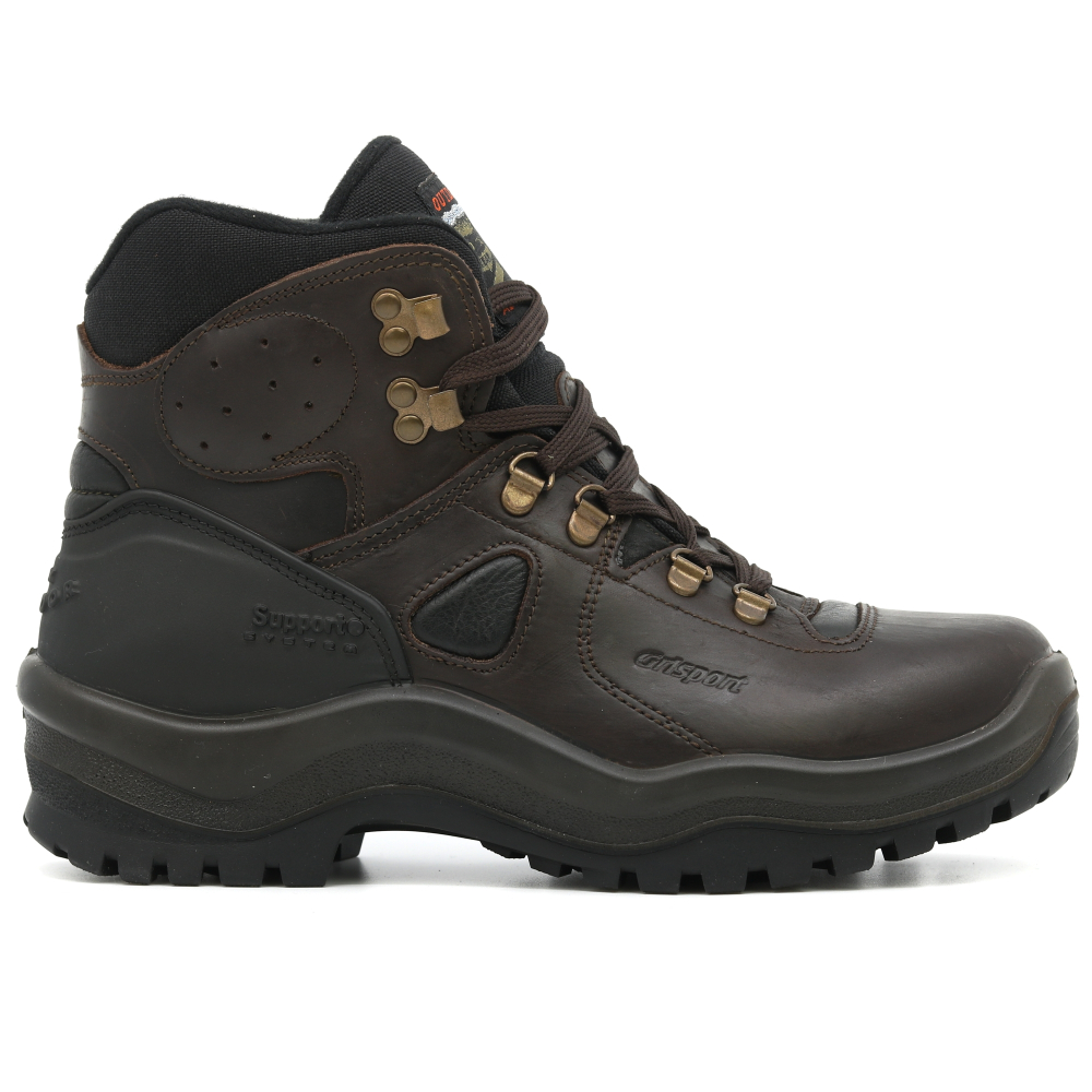 detail GRISPORT Sherpa hnedá pánska kožená outdoorová obuv s membránou Gritex®