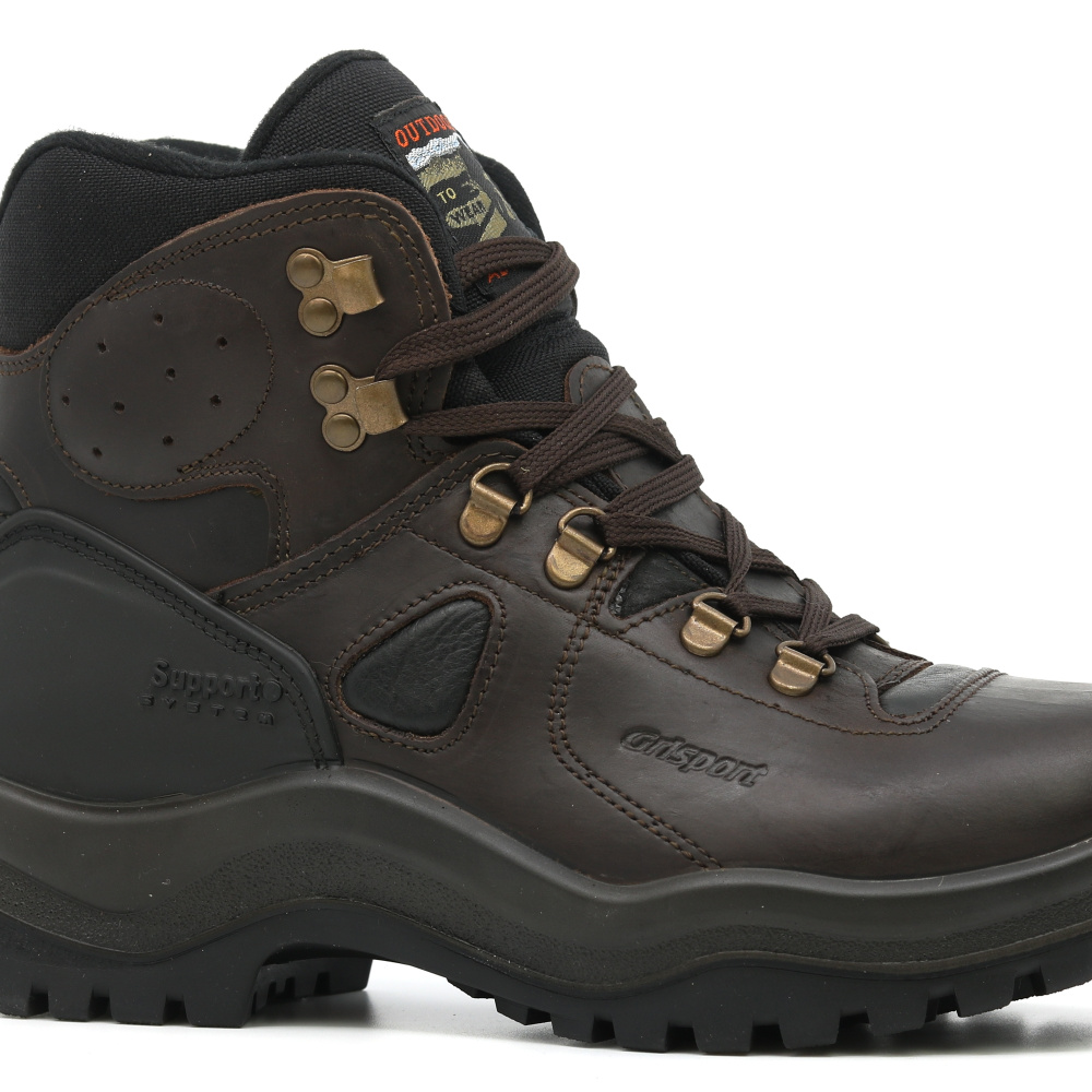 detail GRISPORT Sherpa hnedá pánska kožená outdoorová obuv s membránou Gritex®