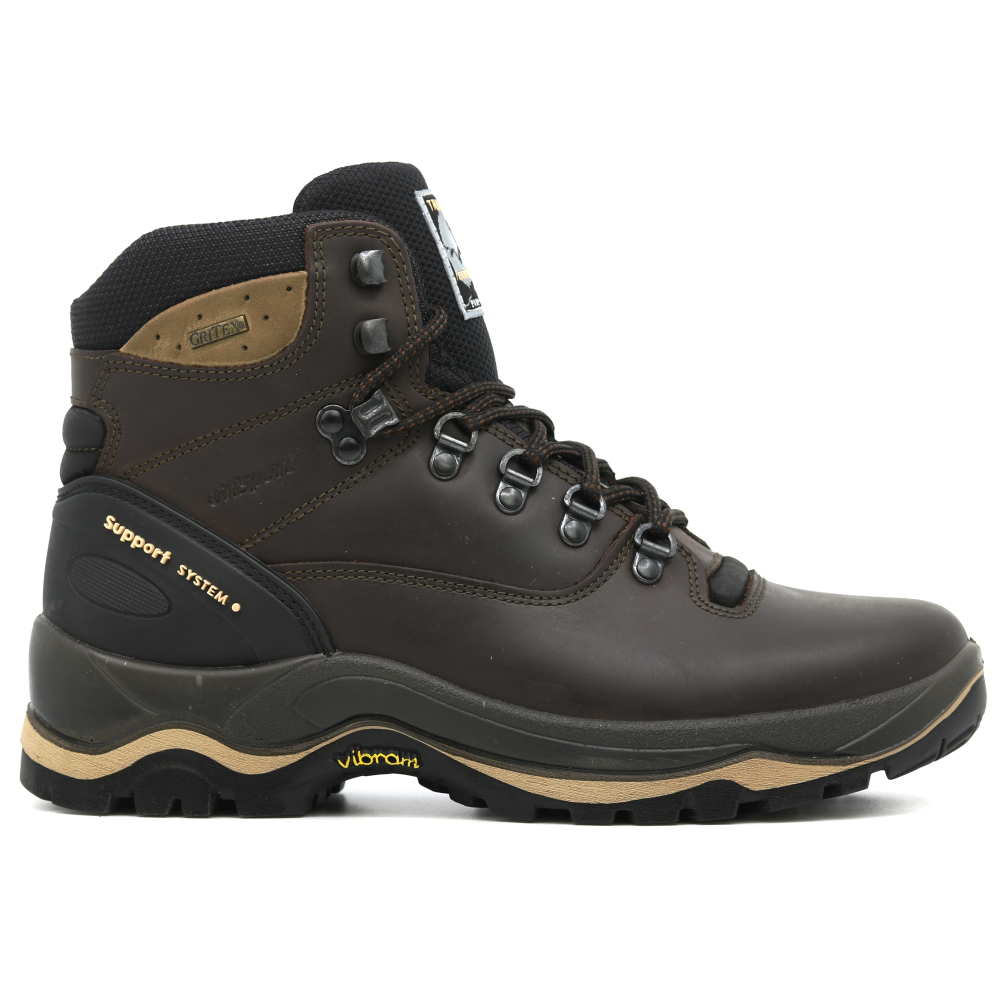 detail GRISPORT Quatro hnedá pánska kožená pohodlná outdoorová obuv s membránou Gritex®
