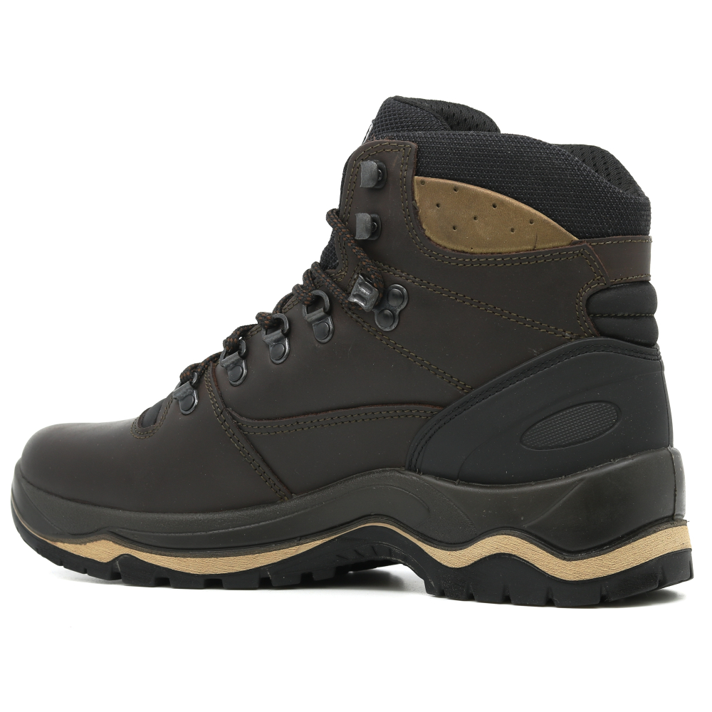 detail GRISPORT Quatro hnedá pánska kožená pohodlná outdoorová obuv s membránou Gritex®