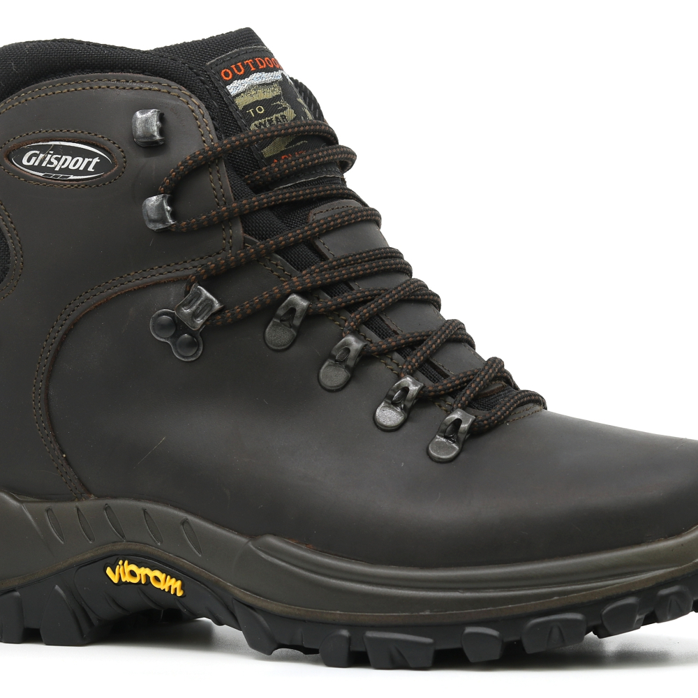 detail GRISPORT Classic hnedá pánska kožená outdoorová obuv Vibram a membránou Spo-Tex®