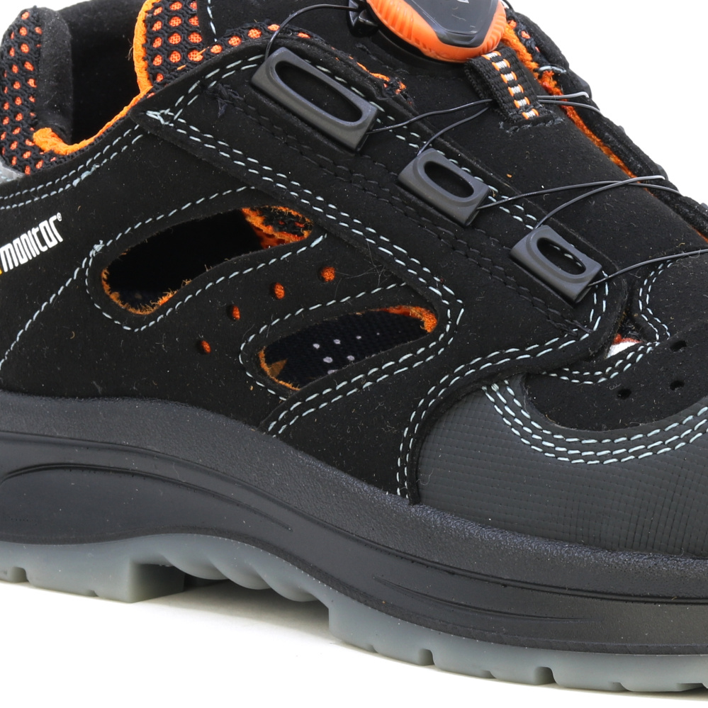 detail MONITOR SWEDEN Aero S1P ESD černá pánská pracovní obuv BOA system