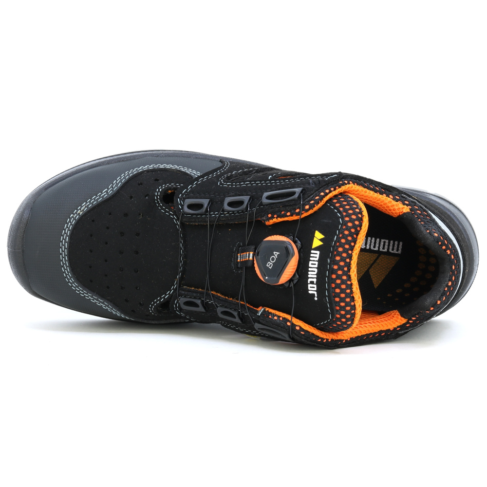 detail MONITOR SWEDEN Aero S1P ESD černá pánská pracovní obuv BOA system