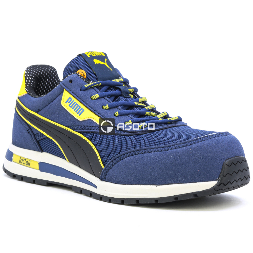 detail PUMA Rider Blue Low S1 modrá pánská pracovní obuv
