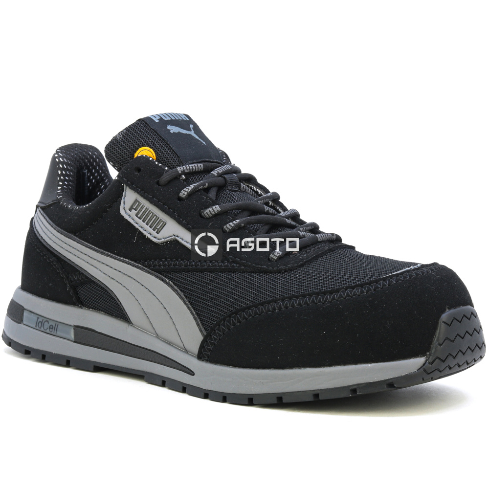 detail PUMA Rider BLK Low S1PS ESD černá pánská pracovní obuv