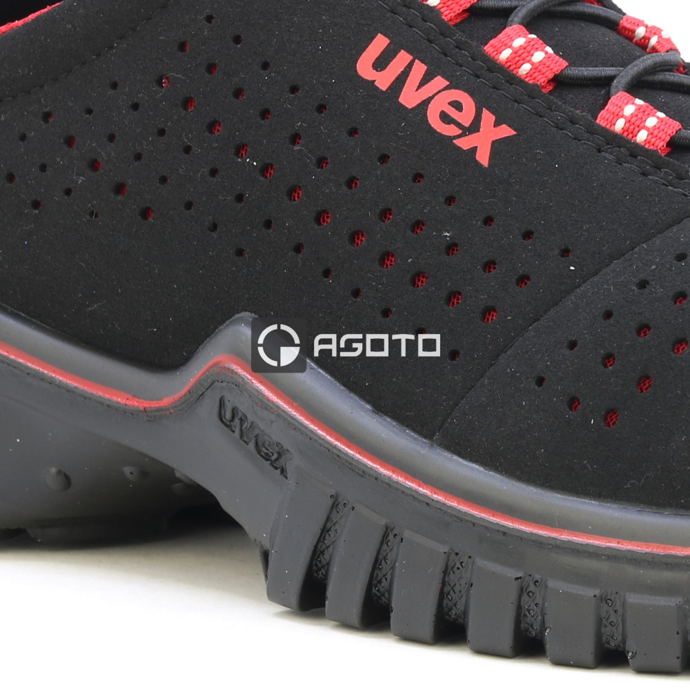 detail UVEX Motion Style S1 ESD černá pánská pracovní obuv