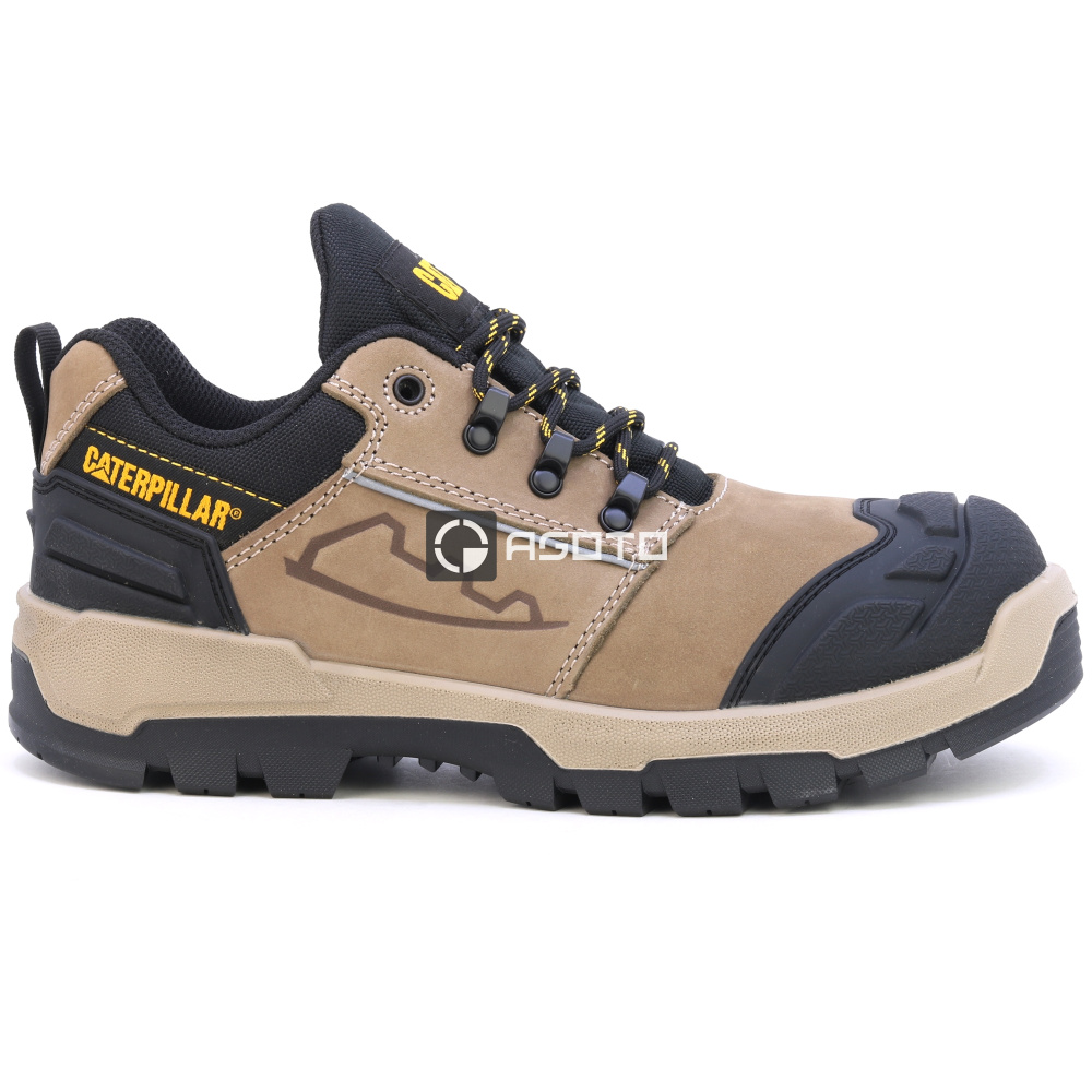 detail Caterpillar pánska kožená pracovná obuv Striver XL Low S3 FO HRO béžová