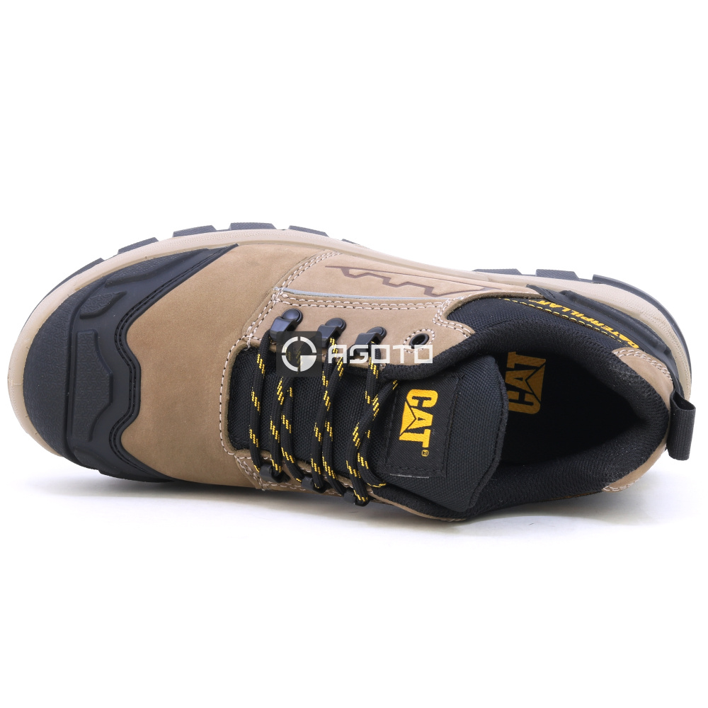 detail Caterpillar pánska kožená pracovná obuv Striver XL Low S3 FO HRO béžová