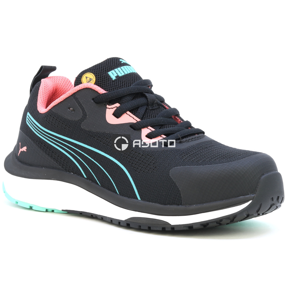 detail PUMA Celerity S1P ESD pracovná obuv poltopánka čierna ľahká, pohodlná a priedušn