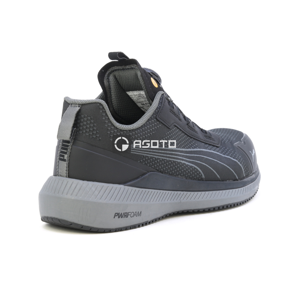 detail PUMA Slide DISC S1P ESD čierna pánska pracovná poltopánka s rýchloupínaním