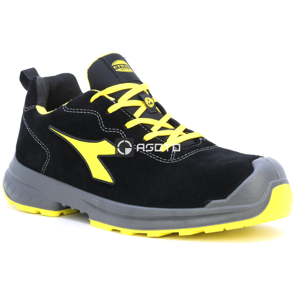 detail DIADORA Flash Low S3 ESD čierna pánska kožená a ľahká pracovná obuv