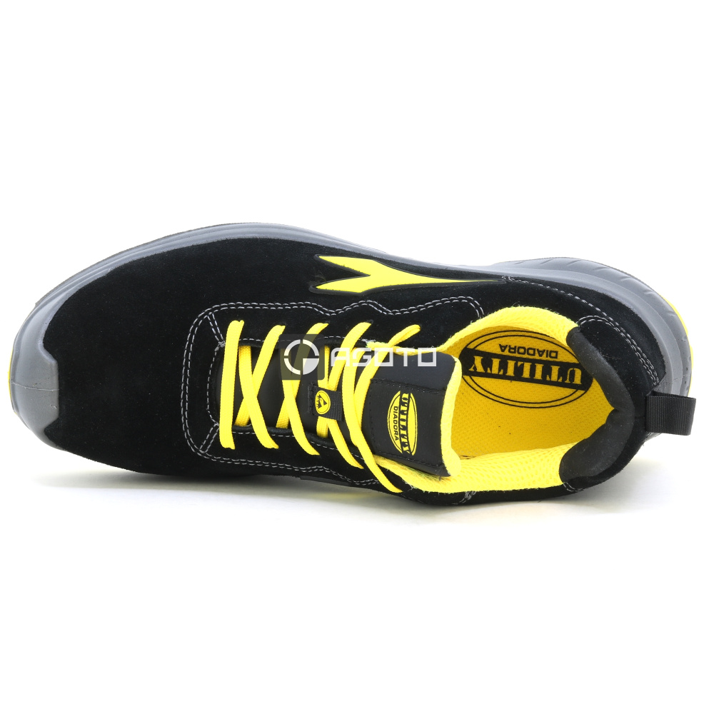 detail DIADORA Flash Low S3 ESD čierna pánska kožená a ľahká pracovná obuv