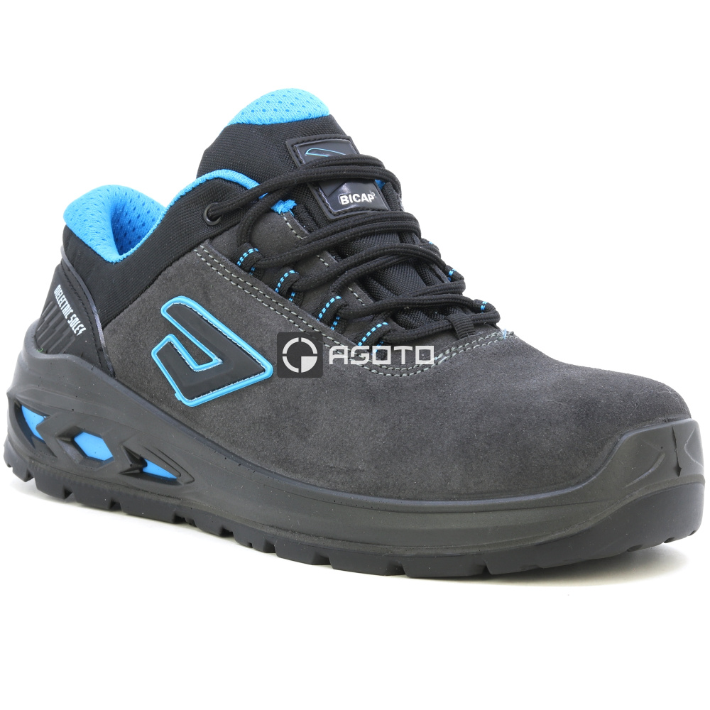 detail BICAP Rajin S3 sivá pánska kožená pracovná obuv ľahká a pohodlná