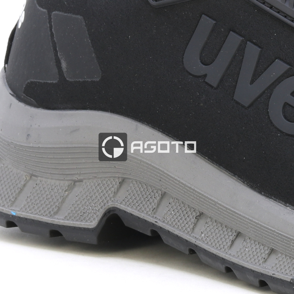detail UVEX Trend 2 low S3S čierna pánska kožená ľahká a pohodlná pracovná obuv, šírka