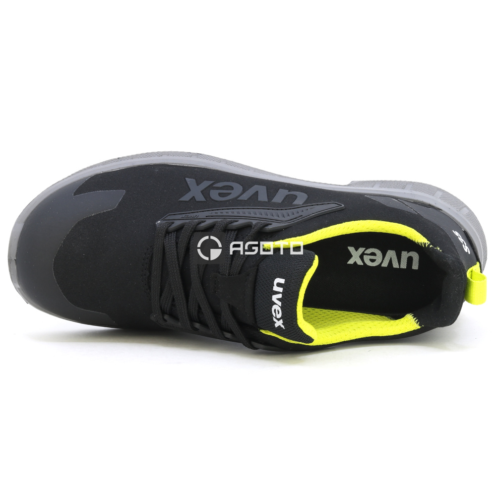 detail UVEX Trend 2 low S3S čierna pánska kožená ľahká a pohodlná pracovná obuv, šírka