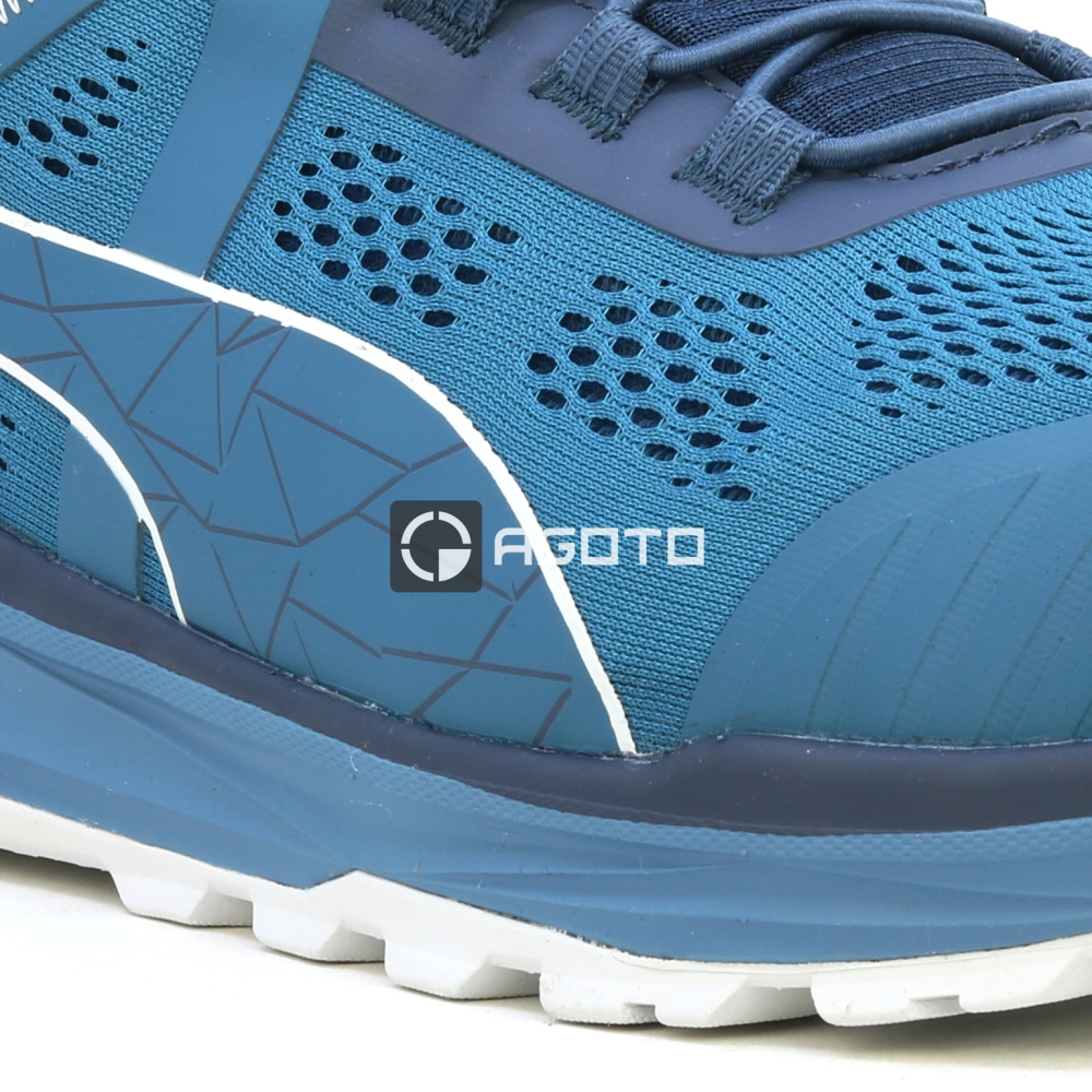 detail PUMA Denali Low S1P modrá pánska odľahčená pracovná obuv, mäkký došľap