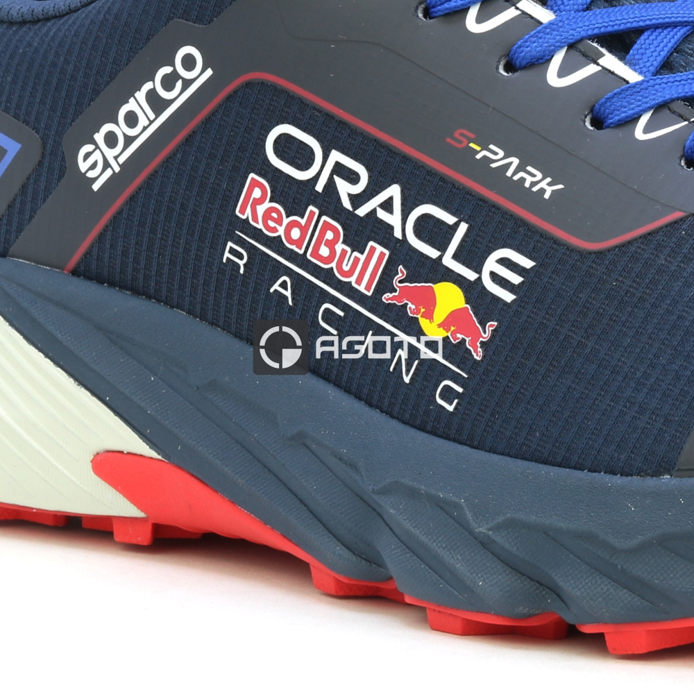 detail SPARCO Red Bull Parkfenny O1 modrá pánska pracovná obuv, ľahká a mäkká pri došľa