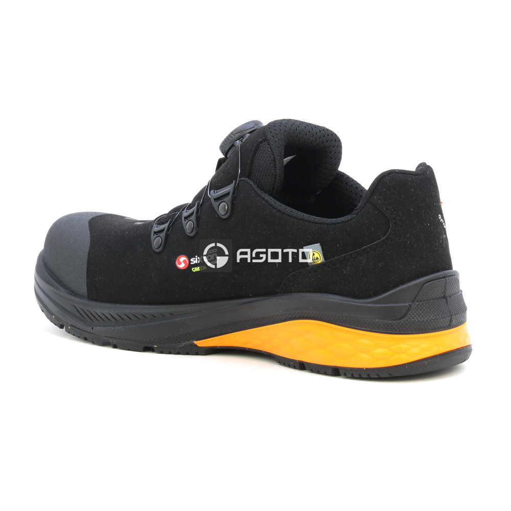 detail SIXTON Mabloo S3S čierna pánska pracovná obuv, rýchloupínanie BOA®, Vibram®
