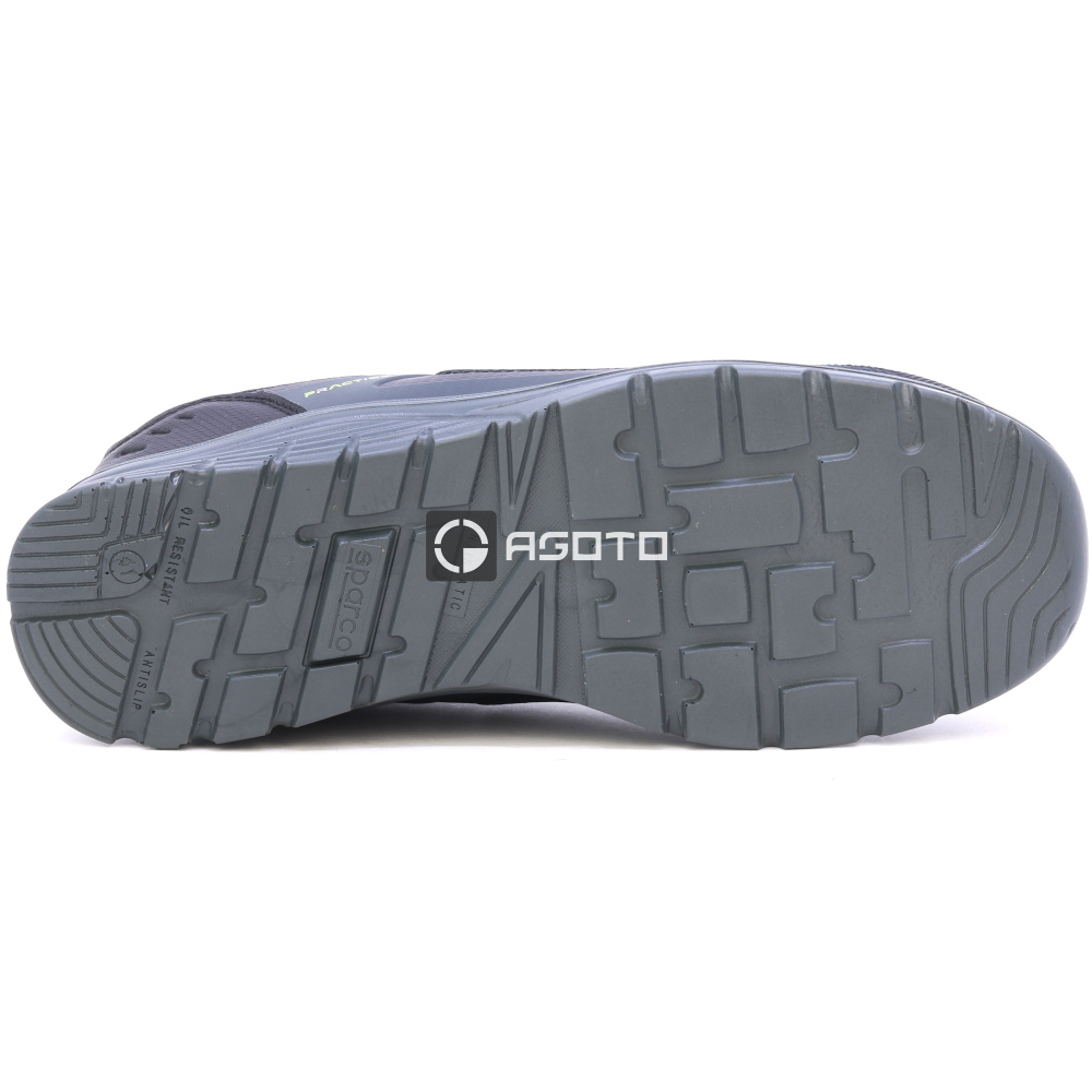 detail SPARCO Josef S1P čierna pánska pracovná obuv, ľahká a priedušná, moderný vzhľad