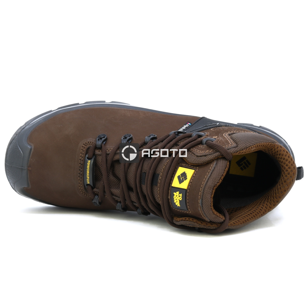 detail TOWORKFOR Hiker Brown S3 hnědá pánská pracovní obuv membrána Hydratec