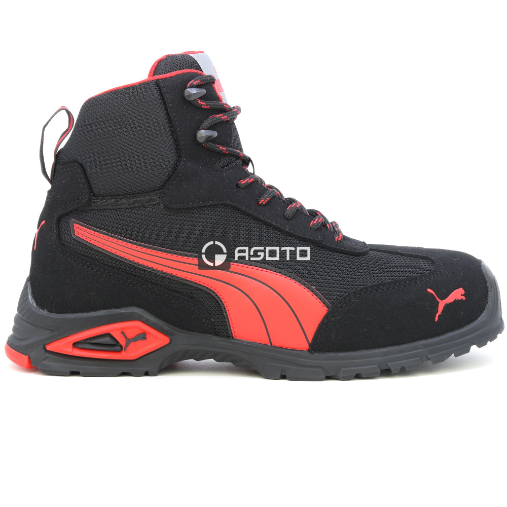 detail PUMA Madrid Mid S1P černá pánská pracovní obuv