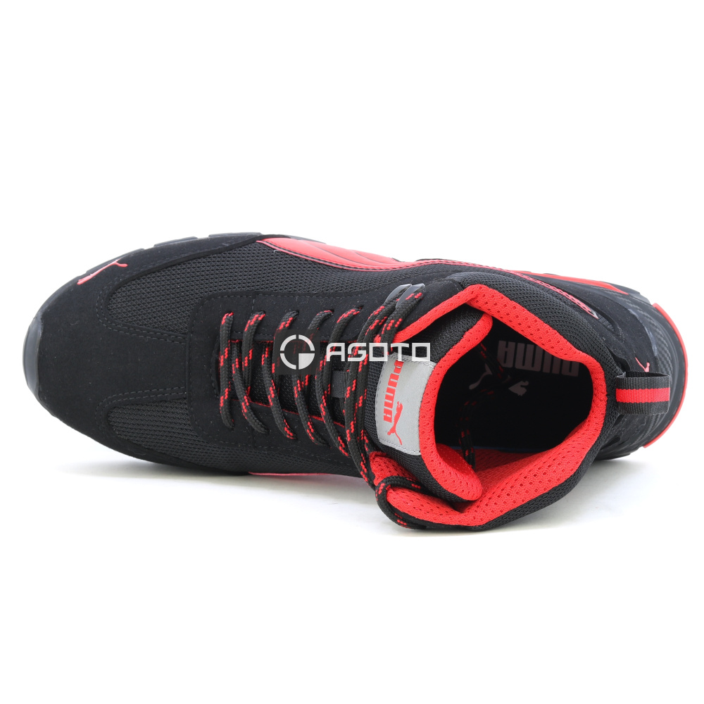 detail PUMA Madrid Mid S1P černá pánská pracovní obuv