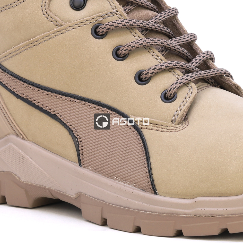 detail PUMA Conquest Stone S3 šedá pánská pracovní obuv