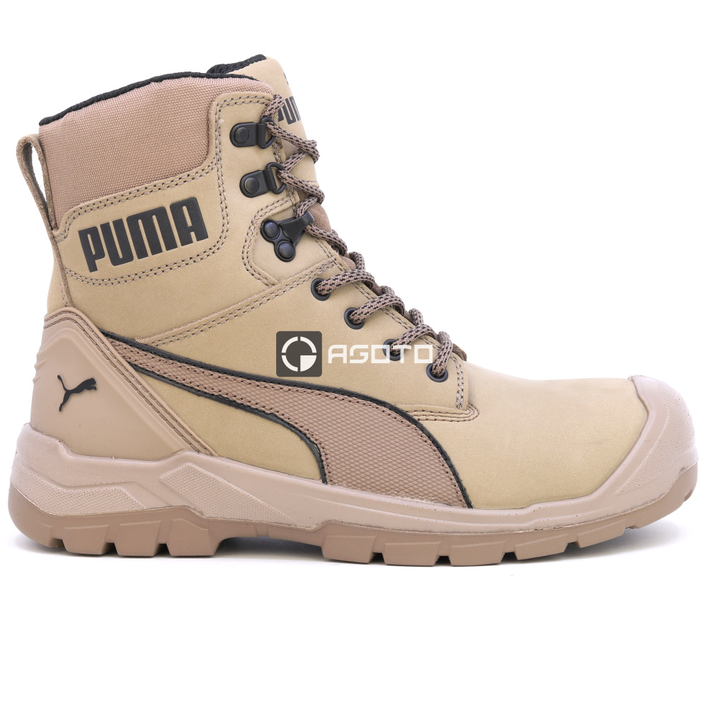 detail PUMA Conquest Stone S3 šedá pánská pracovní obuv