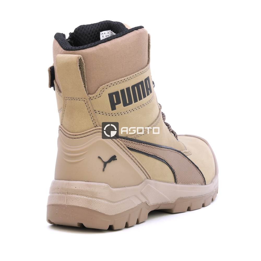 detail PUMA Conquest Stone S3 šedá pánská pracovní obuv