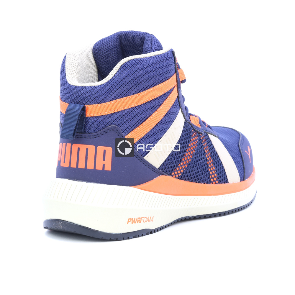 detail PUMA Rival Mid S1P ESD blue/orange modrá pánská pracovní obuv Výprodej