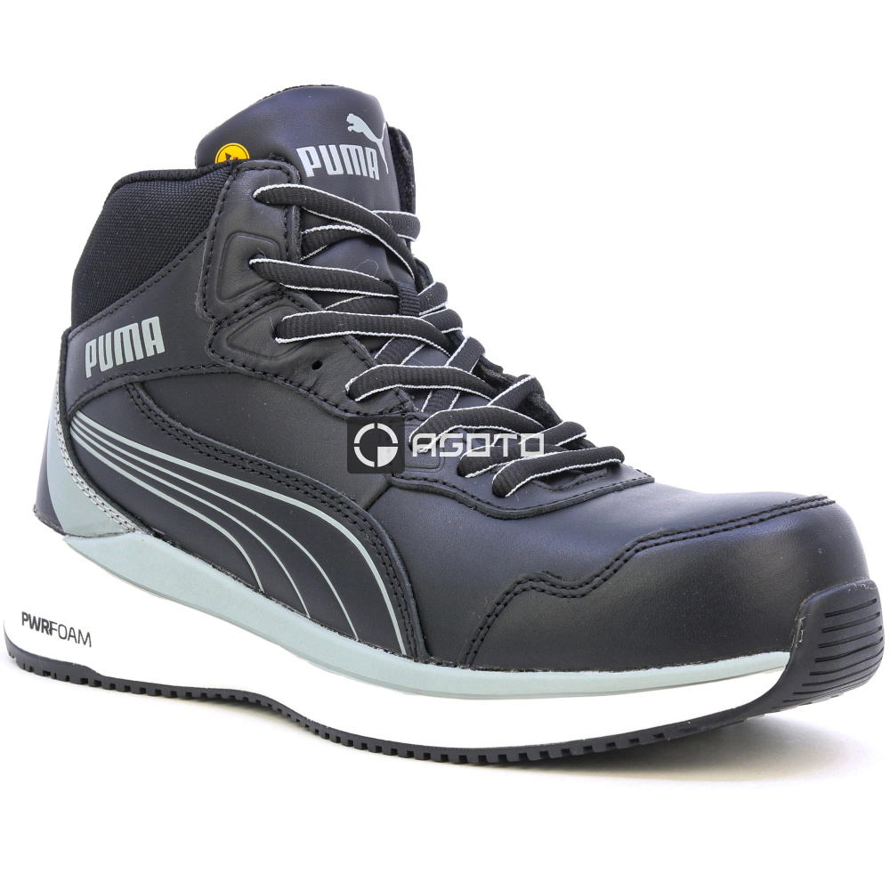 detail PUMA Zoom Mid S3 ESD černá pánská pracovní obuv Výprodej