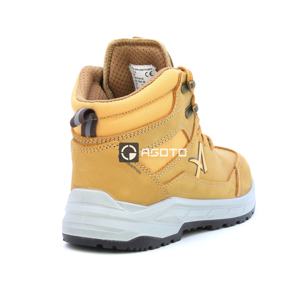 detail ALBATROS Vector Wheat Mid S3 žlutá pánská pracovní obuv