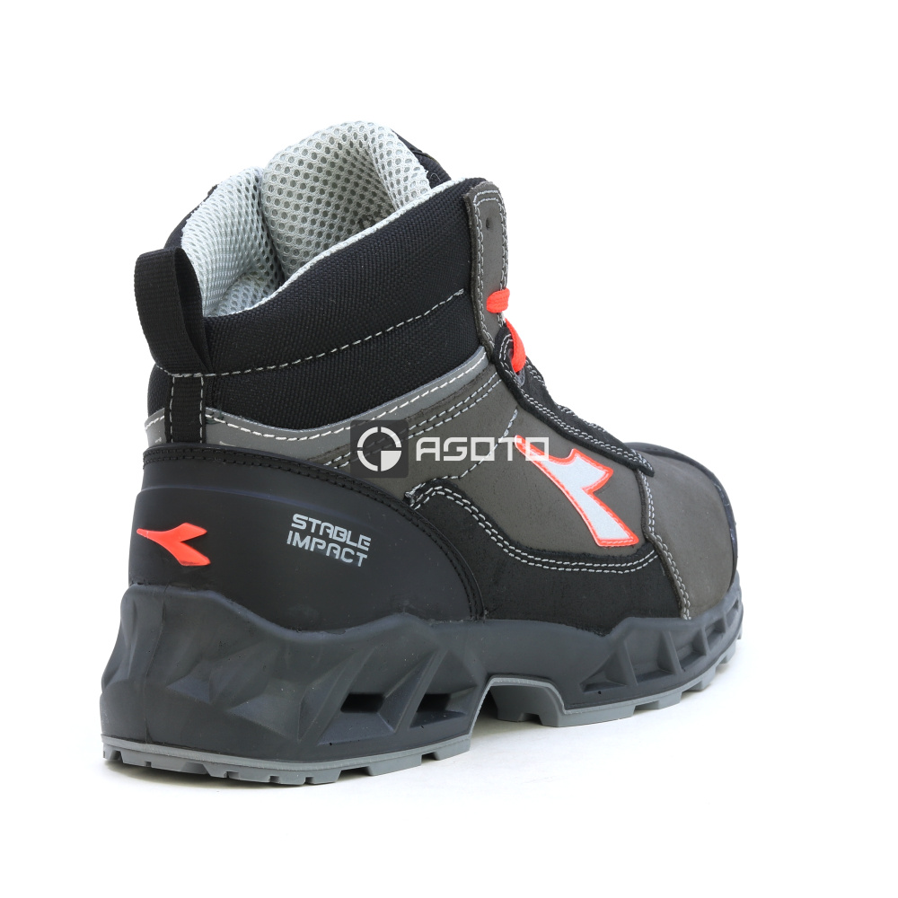 detail DIADORA Shark Leat Mid S3S ESD šedá pánská pracovní obuv