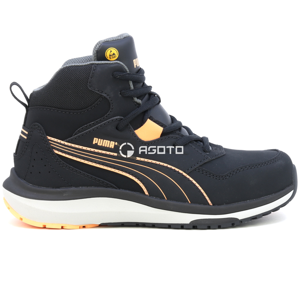 detail Puma Safety Stepper Mid S3 ESD dámska pracovná obuv čierna ľahká pohodlná