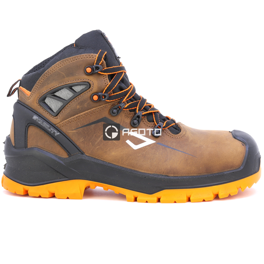 detail BICAP Seal Mid S3 hnedá pánska pracovná obuv + ventilačný systém a stabilizácia