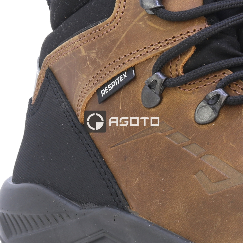 detail BICAP Argine Mid S7S hnedá pánska kožená pracovná obuv s membránou Respitex®