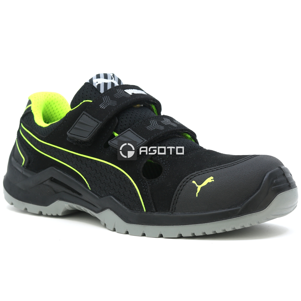detail PUMA Neodyme green low S1P ESD bezpečnostná obuv