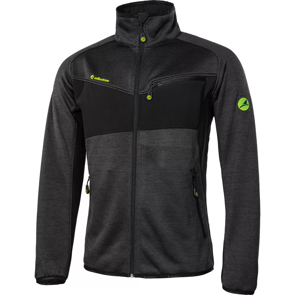detail ALBATROS Concept Knit Strick černá pánská pletená bunda softshell