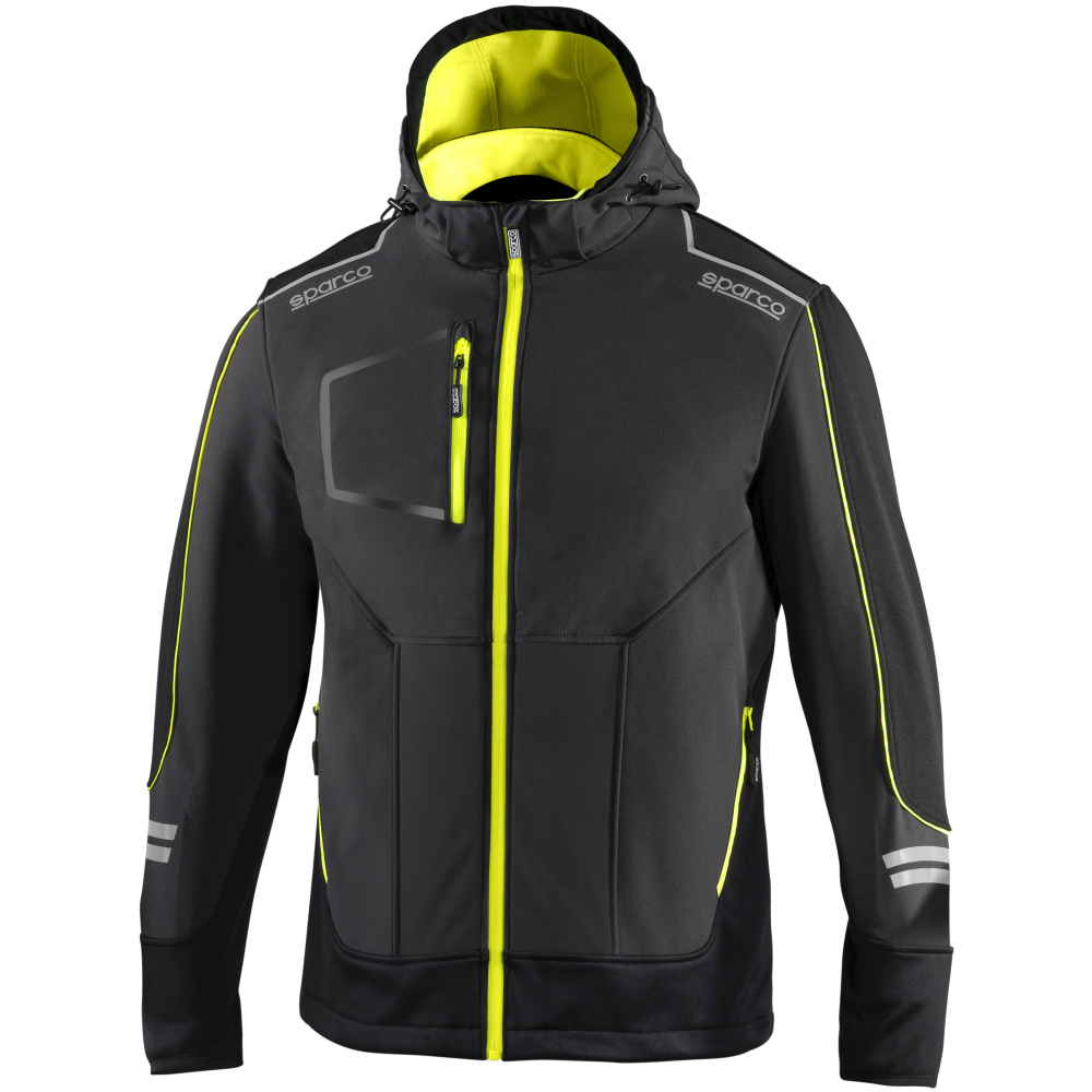 detail SPARCO TECH York šedá pánská softshell bunda