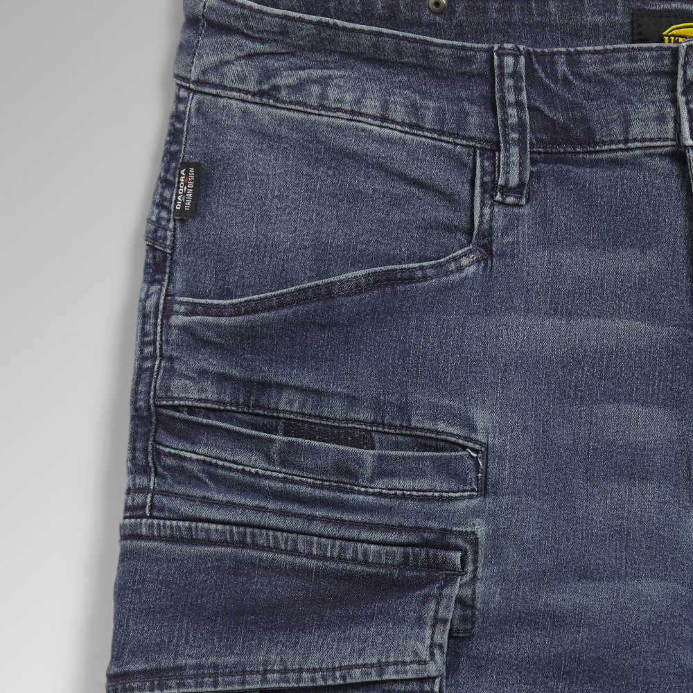 detail DIADORA Stone Cargo Light modré pánské kalhoty Jeans Stretch