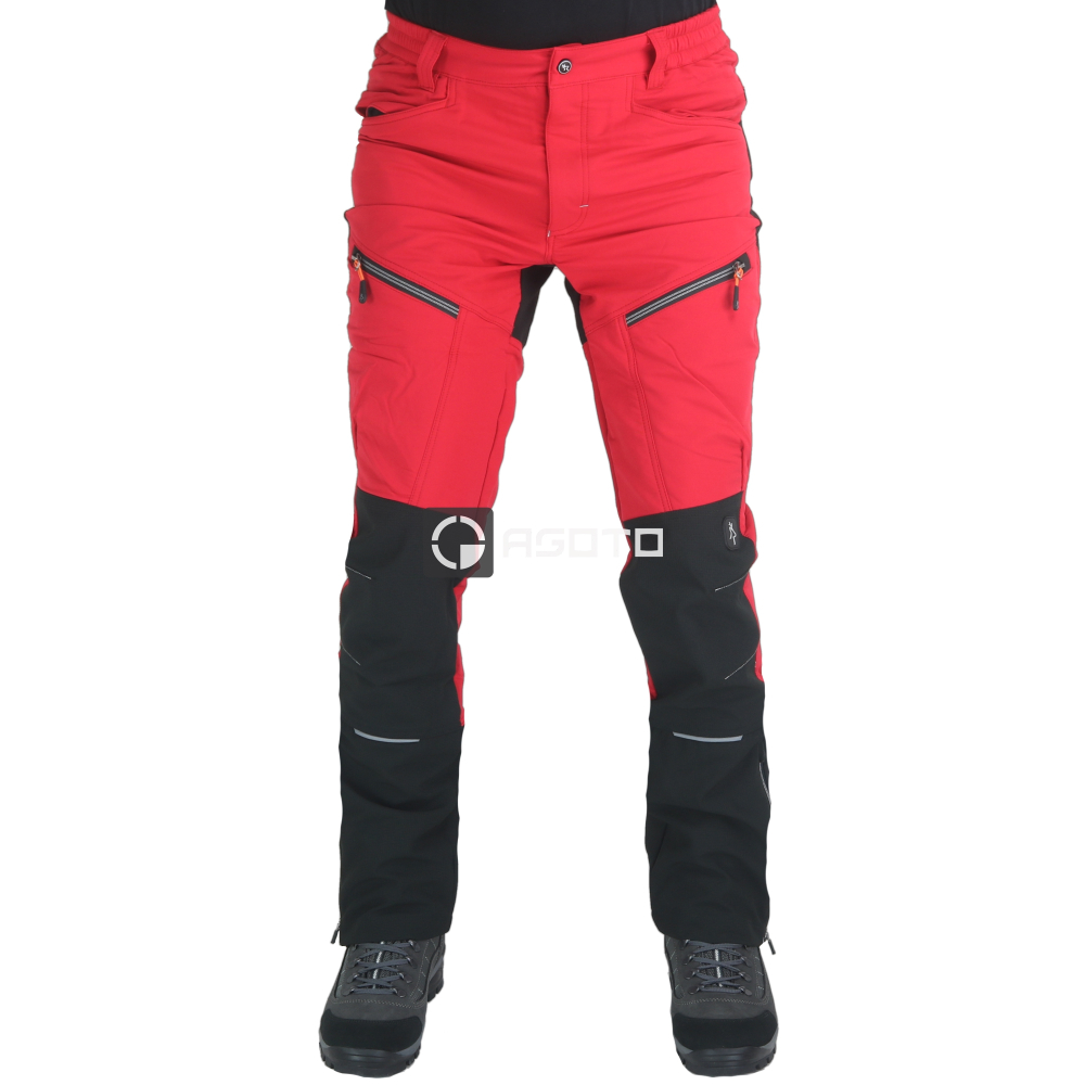 detail KAPRIOL Vertical Stretch červené pánské voděodpudivé technické kalhoty