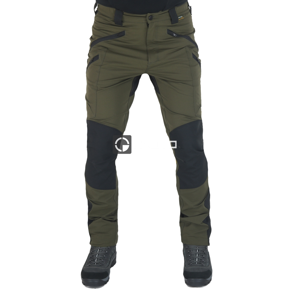 detail COFRA Elten Stretch hnědé pánské prémiové slim kalhoty