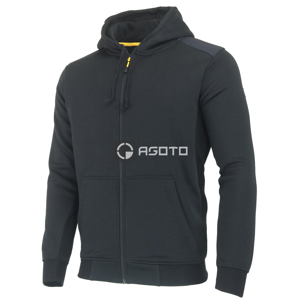 detail CATERPILLAR Essential černá pánská mikina s kapucí zip