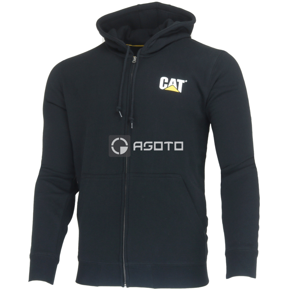 detail CATERPILLAR Midweight Banner Zip černá pánská mikina s kapucí celoroční