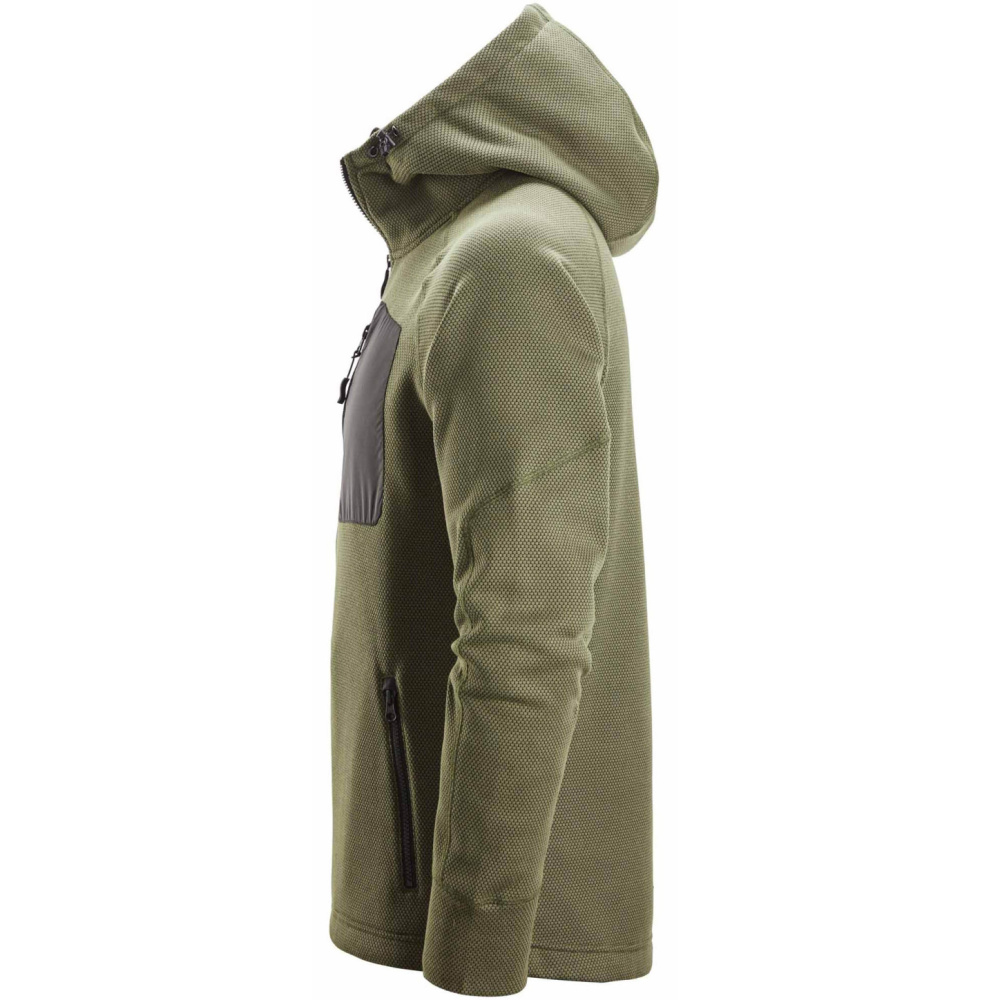 detail SNICKERS FlexiWork Mesh pánská olivová mikina/bunda