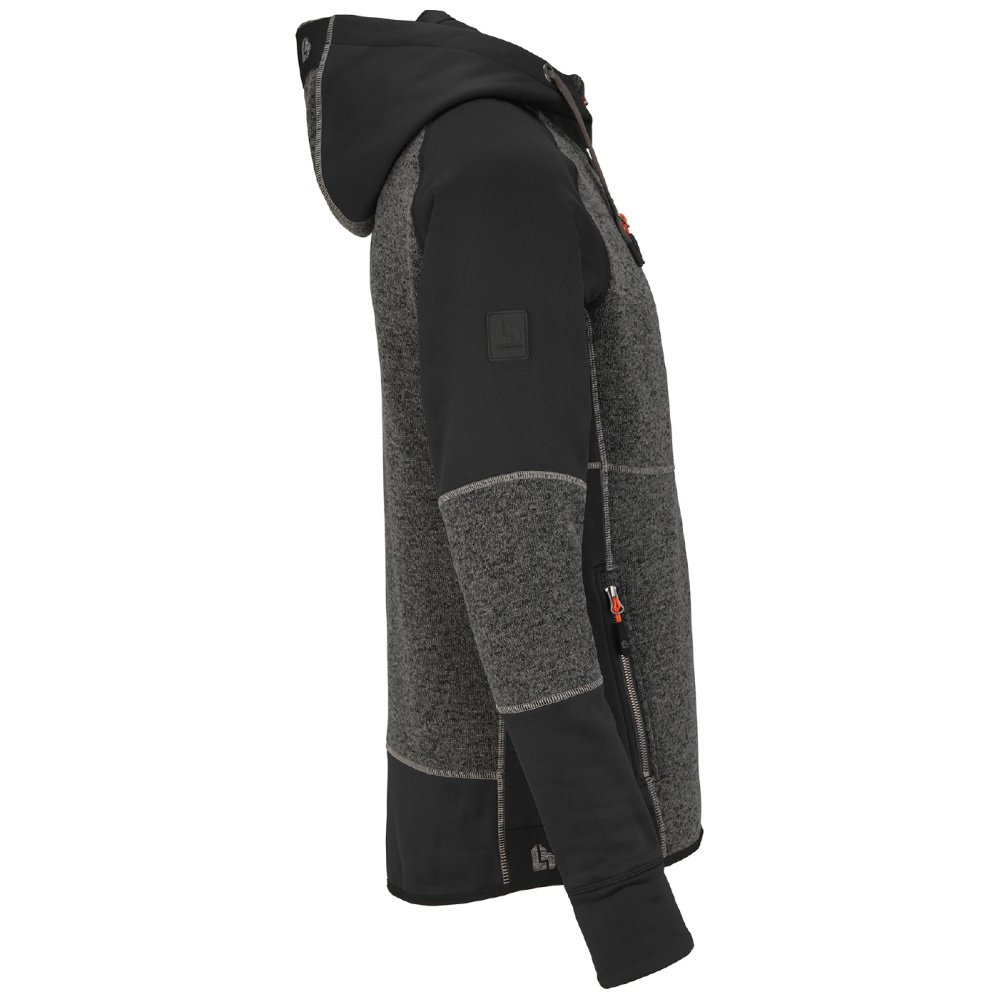 detail LBRADOR Sweden Aereo pánska čierna mikina/bunda so 4-smrným stretch materiálom