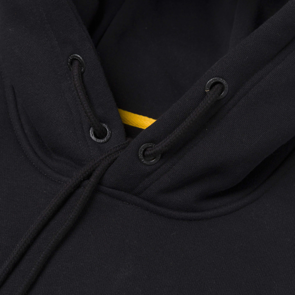 detail CATERPILLAR TM Hooded čierna pánska mikina s kapucňou a logom CAT
