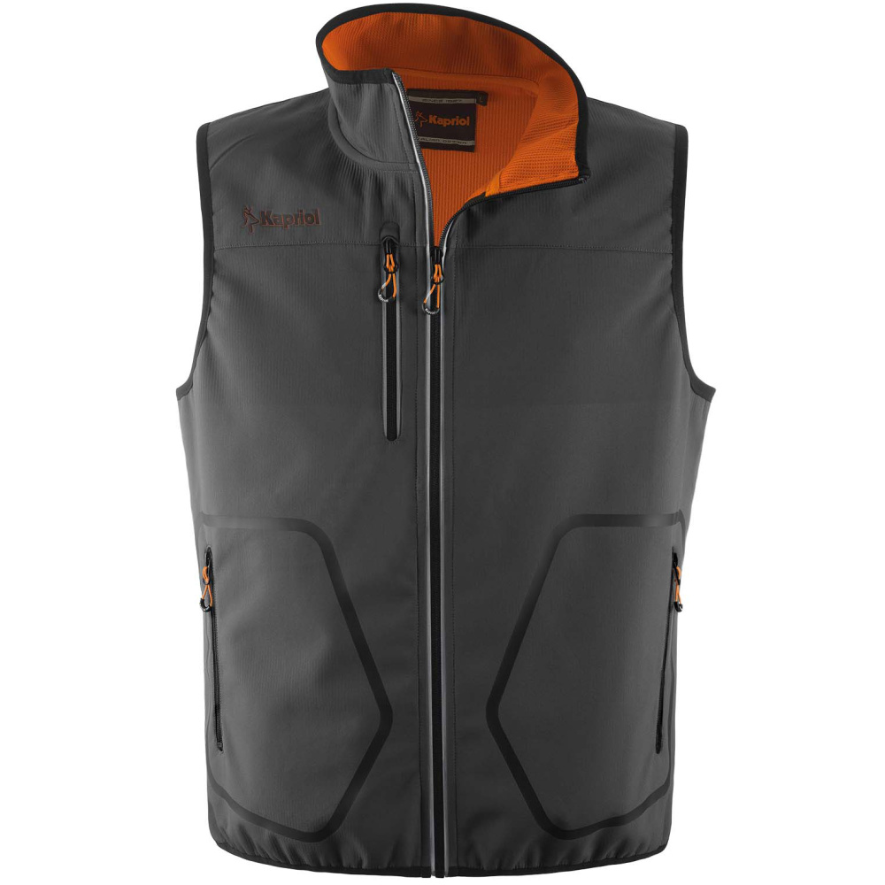 detail KAPRIOL Tech vesta šedá softshell pánská