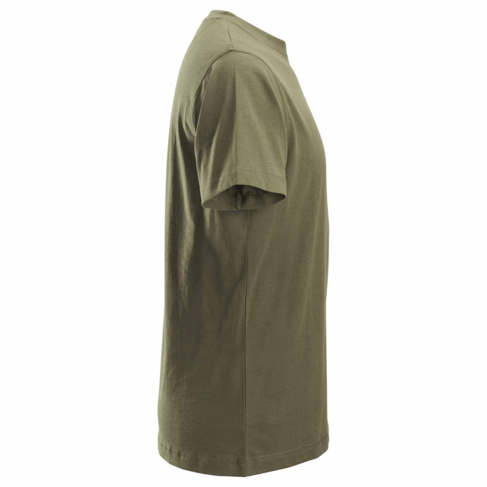 detail SNICKERS Classic olivové pánske tričko 100% bavlna, pohodlné a priedušné